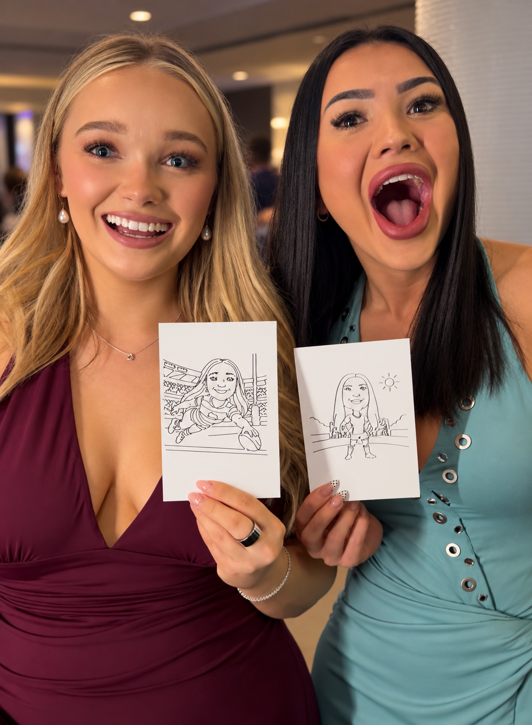 Guest holding a portrait drawn by Blazebot 3